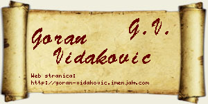Goran Vidaković vizit kartica